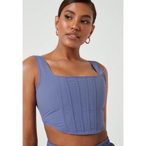 Blue Corset Crop Top